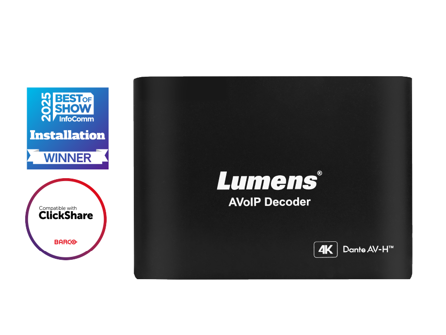 Lumens OIP-N60D, Dante AV-H, VC ─ Декодер AV over IP и Dante AV-H 4K