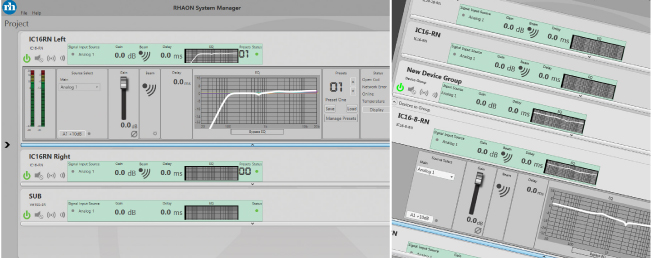Renkus-Heinz, интерфейс управления