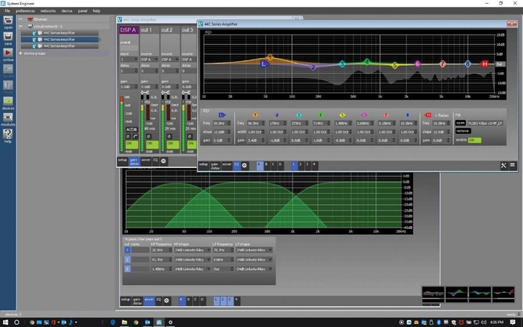 Скриншот ПО System Engineer, которое используется для всех устройств Linea Research