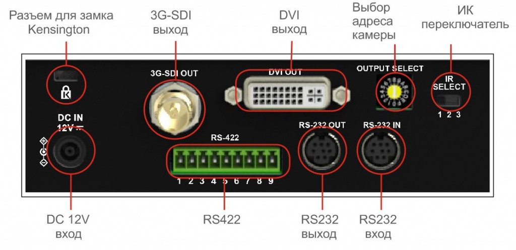 VC-A51S Интерфейсы поворотной камеры