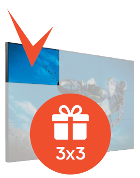 Видеостена 3х3 - одна панель в подарок