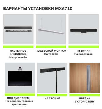 Shure MXA710, монтаж